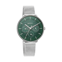 TITAN Workwear Green Dial Silver Stainless Steel Strap Watch - Ladies 