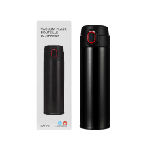 MINISO Neutral Insulation Bottle with Spring Cover 480ml - Black 