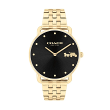 Coach Elliot Gold Stainless steel Analog Women's Watch Black Dial 