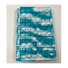 Miniso Push Pop Bubble A5 Wirebound Book 50 Sheets( Light Blue & White)