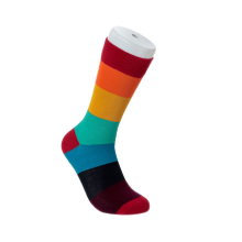 Miniso  Rainbow Contrast Color Crew Socks 21Cm - Sunset  