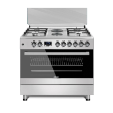 Abans 4 Gas + 2 Electric 90cm Free Standing Cooker with Electric oven with Safety - Stainless Steel