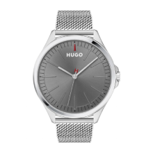 HUGO Men's Quartz Stainless Steel and Bracelet Watch (Gray)