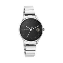 TITAN Workwear Black Dial Silver Stainless Steel Strap Watch - Ladies 