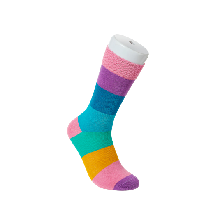 MINISO Rainbow Series Contrast Color Crew Socks - 21cm (Rainbow)
