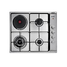 ELBA 60cm Hob Gas + 1 Electric Plate with Safety - Silver 