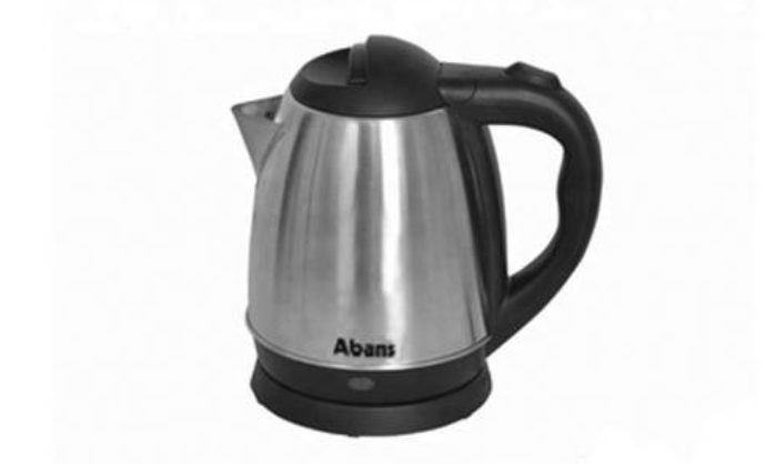 ABANS 1.2L Electric Stainless Steel Kettle - Black and Sliver 
